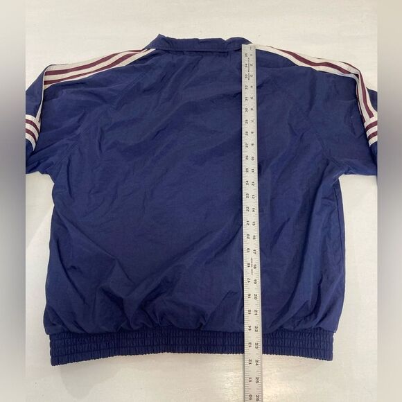 Vintage Adidas Track Jacket Women’s L Blue Maroon Stripe Full Zip Retro Y2K - Picture 10 of 10